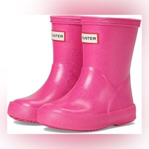 Hunter rain boots first starcloud arcade pink glitter toddler girl wellies